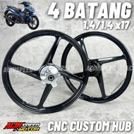 4 BATANG CUSTOM SPORT RIM 1.4/1.4x17 Y15ZR Y16ZR LC135 BLACK GOLD SIAP TAPAK SPEEDO/ 4 BATANG RIM y1