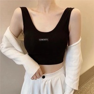 New Cotton Sports Vest Underwear Women's Korean-Style U-Back Slim Fit with Chest Pad Tube Top Outer Weaskin socks for womenbaju dalam plussize 120kgbra besiavon brabengkung samping