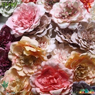 TEAMY 5PCS Peony Flower Heads, Scrapbooking Decorative Artificial Flower, Flower Heads Silk Flower P
