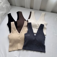 A _ STAR | Korea Synchronous V-Neck Pit Strip Latex Cup bratop Cute Vest 5 Colors