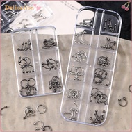 Delication 20/30/60PCS Alloy Retro Circle Nails Art Charms 3D Punk Style ck White Nail Parts Nail De