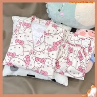 pajamas 现货hellokitty猫睡衣女春秋季风长袖长裤卡通学生家居服套装Hello kitty cat pajamas female spring an睡衣女套装上衣+裤子俩件套长袖3.10