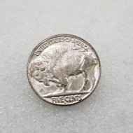 Antique Crafts American 1918 Brass Material 5D Version Brass Silver-Plated Silver Dollar Silver Roun