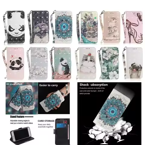 Painted Flip Leather Magnetic Case For Huawei P10 P20 P30 P40 P50 PRO Mate 10 Lite MATE 20 Pro Phone
