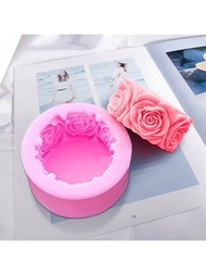 玫瑰形矽膠蠟燭模具，手工皂泥模具，DIY裝飾工藝品