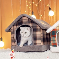 ☜Cat House Dog House Four Seasons Universal House Type Removable and Washable Small Dog Teddy Winter Warm Pet Supplies D