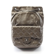 【二手】香奈兒 Matelassé 青銅色皮革雙肩包，鏈條雙肩包，女士，二手