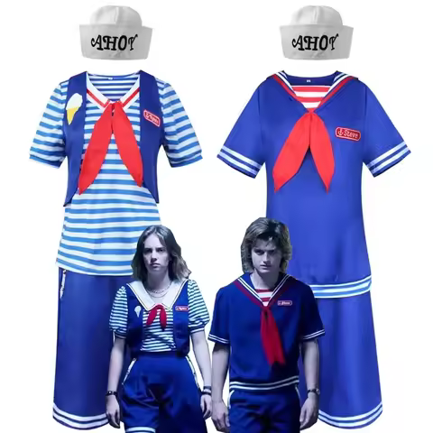 Robin Steve Harrington Scoops Ahoy Cosplay Costume Stranger Things Cosplay Sailor Uniform Adult Ice