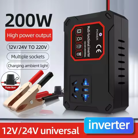 Car Power Inverter LED Display 2000W 12V to 220V/110V Converter Charger Adapter Multiple Protection 