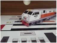 DIY pola papercraft kertas Kereta api Indonesia cc203