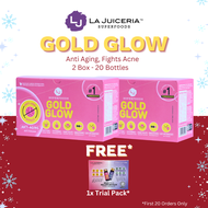 La Juiceria Superfoods Gold Glow Twin Pack (20 Bottles) - Fight Acne Anti-Aging Ginger Honey shots f