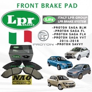 * LPR ITALY * FRONT BRAKE PAD PROTON SAGA BLM,SAGA LF,SAGA FLX,SAGA VVT 2016-2018,SAVVY