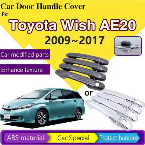 Luxurious Chrome Door Handle Covers For Toyota Wish AE20 Accessories 2009~2017 2016 2015 2014 Exteri