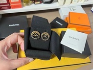Chanel earrings cc logo 皮穿鏈耳環