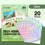 【Cold Laminate Gem】A-SUB Cold Laminate Film Self-Adhesive Laminate sheets Laminate Film A4 20pcs