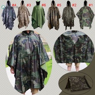 Multifunction Military Waterproof Camo Raincoat Rain Coat Men Women Raining Poncho for Camping Fishing Motorcycle