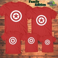Father, mother, child couple t-shirt / captain america shirt / captain america shield