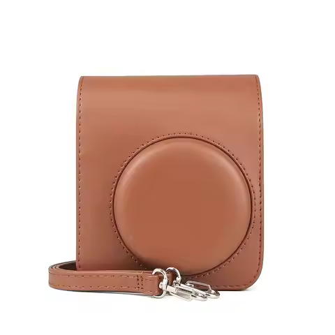 PU Leather Instant Camera Case Adjustable Strap Portable Photography Pouch Shockproof Retro for Fuji