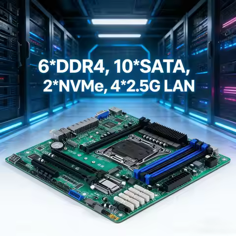 NAS Motherboard LGA 2011-3 Xeon E5 V4 C612 6*DDR4 10*SATA 2*NVMe 4*2.5G LAN Mini ITX Soft Router VPN