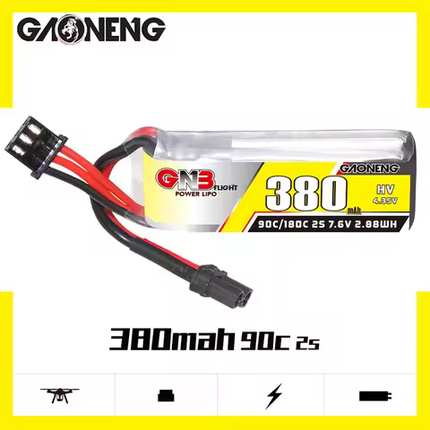3-10PCS Gaoneng GNB 2S HV Lipo battery 380mah 7.6V 90C/180C with XT30 Plug for BETAFPV Beta75X 2S Be