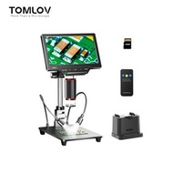 TOMLOV DM201 Max Digital Microscope, 25MP HDMI Microscope with 7 inch IPS Screen, Bottom Transmitted