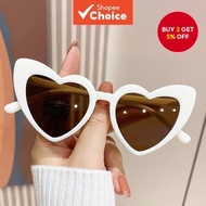 Vintage Heart-Shaped Ladies' UV400 Tinted Sunnies  Kacamata Vintage Berbentuk Hati untuk Wanita – Ce