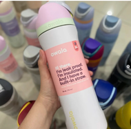 OWALA แก้วกันความร้อน Kitty ขนาดใหญ่พร้อมสูบดูดแบบถือได้ สำหรับผู้ใหญ่ แก้วดื่มสำหรับเดินทางและออกกำ