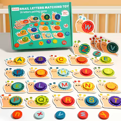 Snail Themed Letters Matching Game, Alphabet Cognitive Toys, Letters Pairing Puzzle, Letters Learnin