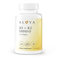 Vitamin D3 + K2-5000 IU of D3, 50 mcg K, and 15 mcg K2