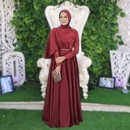 Baju Gamis Pakaian Wanita / Fashion Muslim Modern Maxi yuniar Maroon