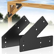 FOROIRON 10x3 45 Degree Angle Steel Flat Plate 2 PCS Heavy Duty 45 Degree Gable Plate Mending Plate 