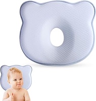 Portable Memory Foam Donut Baby Pillow,Cute Cartoon Bear Soft and Cozy Pillow, Breathable Bedding Set for Infants for Small Boys and Girls Prevent Flat Head 0412