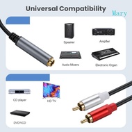 Mary 6 35mm to 2 RCA Y Splitters Cable Gold-Plate 6 35mm 1 4inch Female to 2 RCA