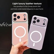 Faux Leather Texture Casing For iPhone 18 17 Air 16 Plus 15 Pro Max 17E 16E- MagSafe Magneti Shockpr