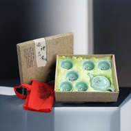 Dehua Teapot Set 7-Head Celadon Ceramic Tea Set Gift Box Kung Fu Tea Set Carp Tea Cup Gift Set 5XYW