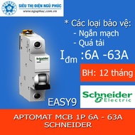 Aptomat MCB Easy9 - 1P - 6A ~ 63A Schneider