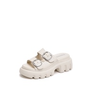 Staccato Womens Birkenstocks Sandals รองเท้าแตะผู้หญิง รองเท้าแตะ รองเท้าส้นตึก H6007