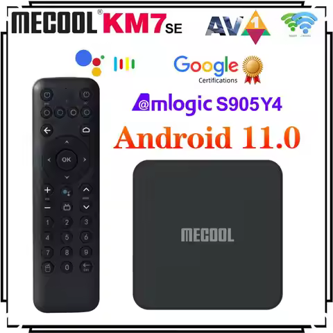 Mecool KM7 SE TV Box Android 11 ATV Google Certified LPDDR4 2GB RAM 32GB Dual Wifi BT5.1 Support AV1