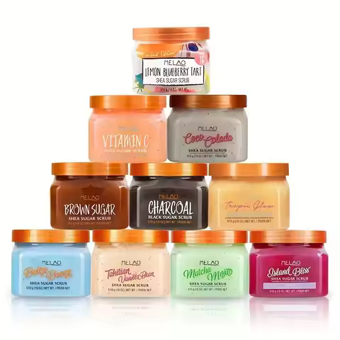 Vegan Mango Lemon Blueberry Strawberry Exfoliator Body Scrub Whitening Organic Face Shea Sugar Body 