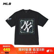 MLB官方 男女情侣T恤腰果花大LOGO短袖休闲宽松 23夏季新款3ATSB1133 纽约洋基队/黑色/腰果花 XXL