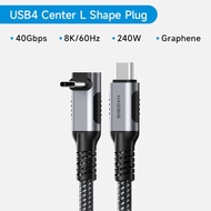 Hagibis USB 4สายเคเบิล USB แบบถักกราฟีน USB C To USB C 240W สายชาร์จเร็วด้วย8K60Hz 40Gbps สายฟ้า4/3ว