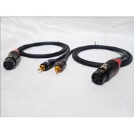 MIXER CABLE TO AMPLIFIER XLR GIRL TO RCA 1-3 METER 2 PCS BLACK