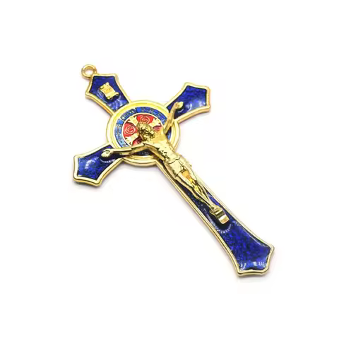 1Pc 12*7cm Saint Benedict Cross Jesus Christ Cross Pendant Religion Pray Decoration Supplies