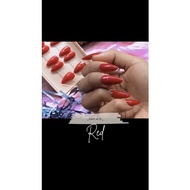 RED ALMOND PRESS ON NAILS