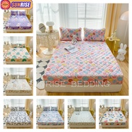 1 PC Water-Proof Bed Mattress Cover Quilting Breathable Fitted Sheet Single/Super Single Queen King Size Cartoon Bedsheet Pillowcase 7RRP