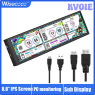 KVOIE Wisecoco จอสัมผัสขนาด8.8นิ้ว480X1920จอภาพแบบพกพายืดได้แถบยาวจอแอลซีดี Aida64