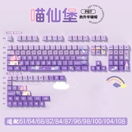 ปุ่มแป้นน้ำตาลถั่วม่วงสีมิ้นต์ PBT สีมิ้นต์ถั่วม่วงสำหรับแป้นพิมพ์แบบมีสายมัดย้อม MK750 CMK98 CIY68