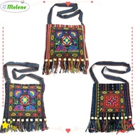 MELENE Women Shoulder Bag, Hmong Tribal Ethnic Fashion Message Bag,  Tassels Vintage Thai Indian Boh