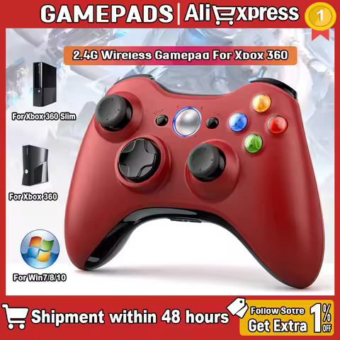 For Xbox 360 Controller Xbox 360 Slim/Elite/Win/PC Video Wireless Game Gamepad 6axis Joystick Dual V