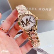 代購Michael Kors手錶 新品MK手錶女生 玫瑰金色鋼鏈錶 鑲鑽時尚女錶 MK大LOGO石英錶 精美百搭女生腕錶MK3650